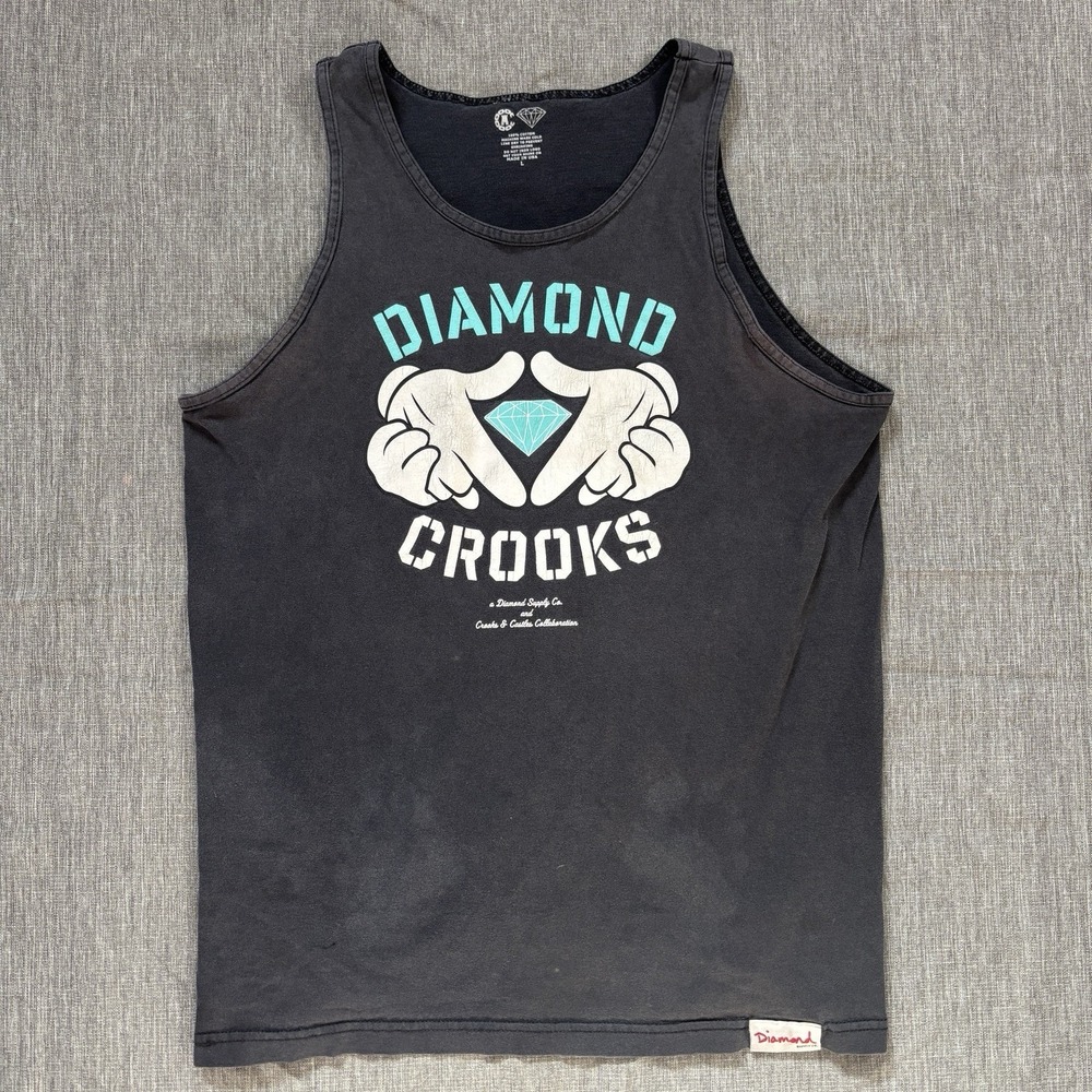 Diamond Supply Co. black cotton‎ tank top - L